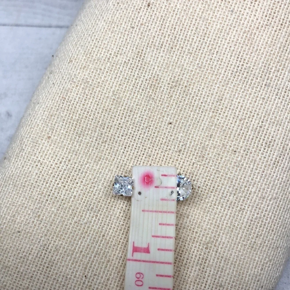 Gold over sterling silver dazzling post/stud CZ earrings, unisex bundle lot 2.